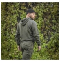 Mikina s kapucňou M-Tac Hoodie Cotton Raglan - olivová, L