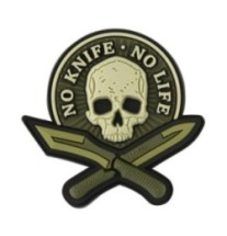 Nášivka M-Tac No Knife No Life 3D - olivová
