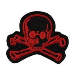 Nášivka textilná M-Tac Old Skull - červená-čierna