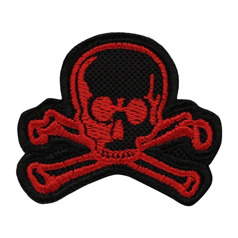 Nášivka textilná M-Tac Old Skull - červená-čierna Nášivka textilná M-Tac Old Skull - červená-čierna