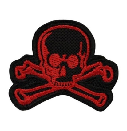 Nášivka textilná M-Tac Old Skull - červená-čierna