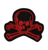 Nášivka textilná M-Tac Old Skull - červená-čierna