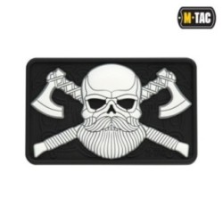 Nášivka M-Tac Bearded Skull 3D - biela