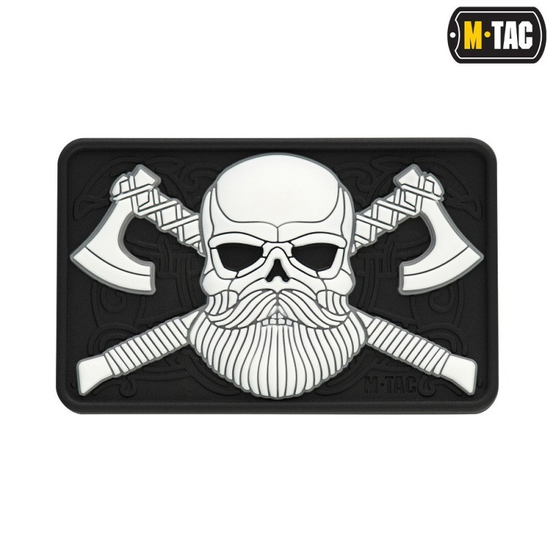 Nášivka M-Tac Bearded Skull 3D - biela Nášivka M-Tac Bearded Skull 3D - biela