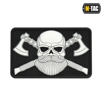 Nášivka M-Tac Bearded Skull 3D - biela