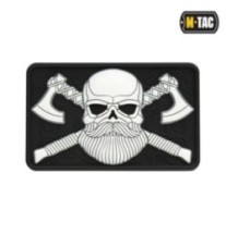 Nášivka M-Tac Bearded Skull 3D - biela