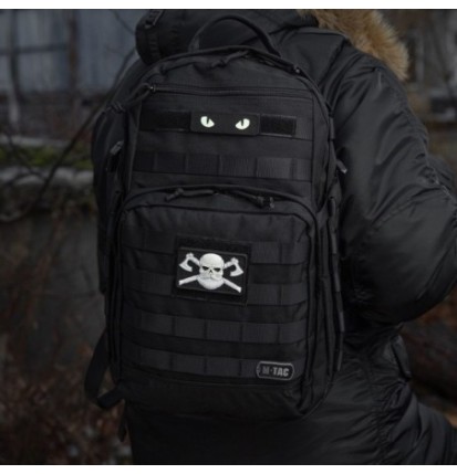 Nášivka M-Tac Bearded Skull 3D - biela
