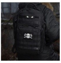 Nášivka M-Tac Bearded Skull 3D - biela