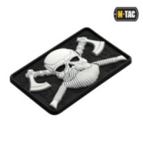 Nášivka M-Tac Bearded Skull 3D - biela