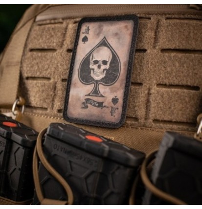 Nášivka M-Tac Ace Of Spades Skull - coyote-čierna
