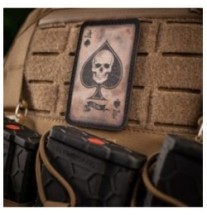 Nášivka M-Tac Ace Of Spades Skull - coyote-čierna