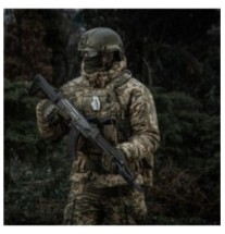Nášivka M-Tac M67 3D 1 - čierna-strieborná