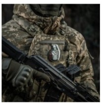 Nášivka M-Tac M67 3D 1 - čierna-strieborná