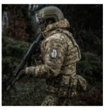 Nášivka M-Tac M67 3D 1 - čierna-strieborná