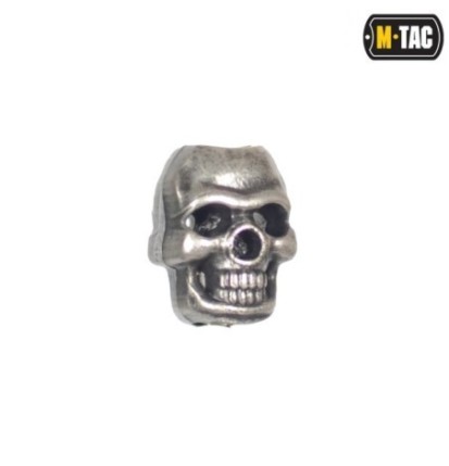Brzdička na šnúrku M-Tac Skull Stopper 1 ks - strieborná