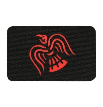 Nášivka M-Tac Raven Flag Laser Cut - čierna-červená