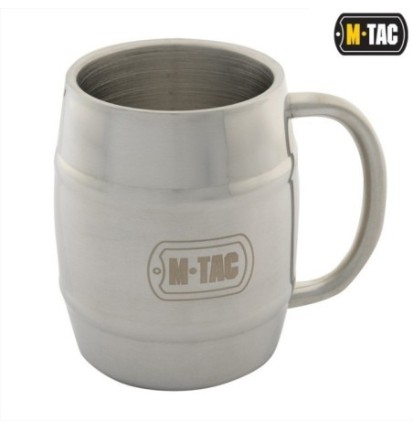 Hrnček M-Tac Beer Thermo Mug 450 ml - strieborný
