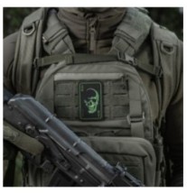 Nášivka M-Tac Face of War - čierna-olivová