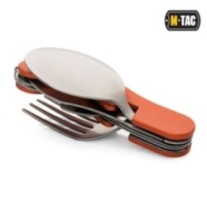 Jedálenská sada M-Tac Two-piece Cutlery Set - strieborná-oranžová