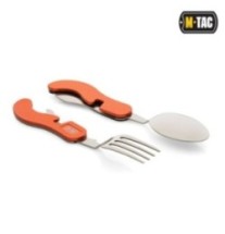 Jedálenská sada M-Tac Two-piece Cutlery Set - strieborná-oranžová