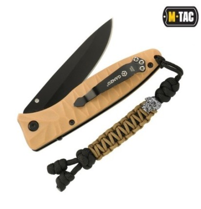 Šnúrka na nôž M-Tac Lanyard Snake Skull - čierna-coyote