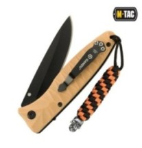 Šnúrka na nôž M-Tac Lanyard Helix Skull - čierna-oranžová