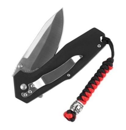 Šnúrka na nôž M-Tac Lanyard Viper Cossack Cross V2 Steel - čierna-červená