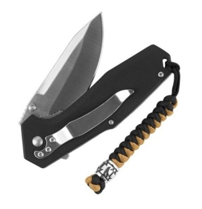 Šnúrka na nôž M-Tac Lanyard Viper Cossack Cross V2 Steel - čierna-béžová