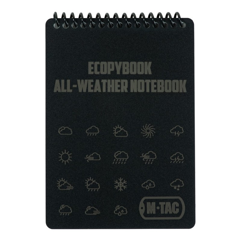 Blok so štvorčekovými listami a uhlomerom M-Tac Ecopybook Tactical - čierny-biely