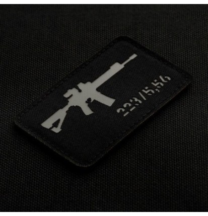 Nášivka so zbraňou M-Tac AR-15 223/5,56 - čierna-sivá