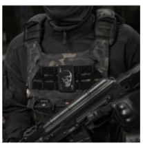 Nášivka M-Tac Face of War - čierna-sivá