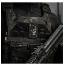 Nášivka M-Tac Face of War - čierna-sivá