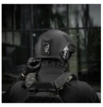 Nášivka M-Tac Face of War - čierna-sivá