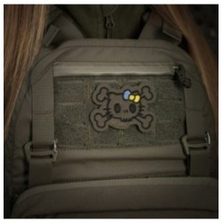 Nášivka M-Tac Hello Skull Kitty - ranger green