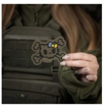 Nášivka M-Tac Hello Skull Kitty - ranger green