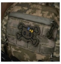 Nášivka M-Tac Hello Skull Kitty - ranger green