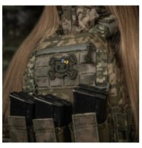 Nášivka M-Tac Hello Skull Kitty - ranger green
