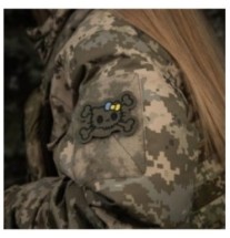 Nášivka M-Tac Hello Skull Kitty - ranger green