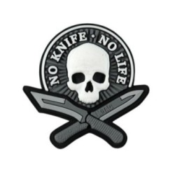 Nášivka M-Tac No Knife No Life 3D - sivá