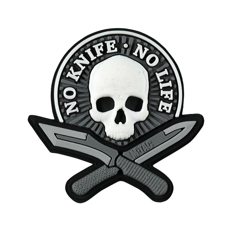 Nášivka M-Tac No Knife No Life 3D - sivá