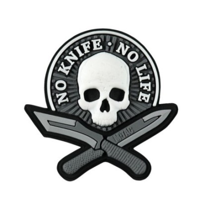 Nášivka M-Tac No Knife No Life 3D - sivá