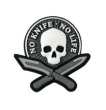 Nášivka M-Tac No Knife No Life 3D - sivá