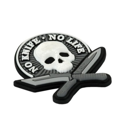 Nášivka M-Tac No Knife No Life 3D - sivá