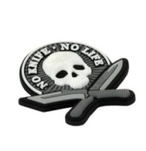 Nášivka M-Tac No Knife No Life 3D - sivá