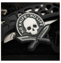 Nášivka M-Tac No Knife No Life 3D - sivá