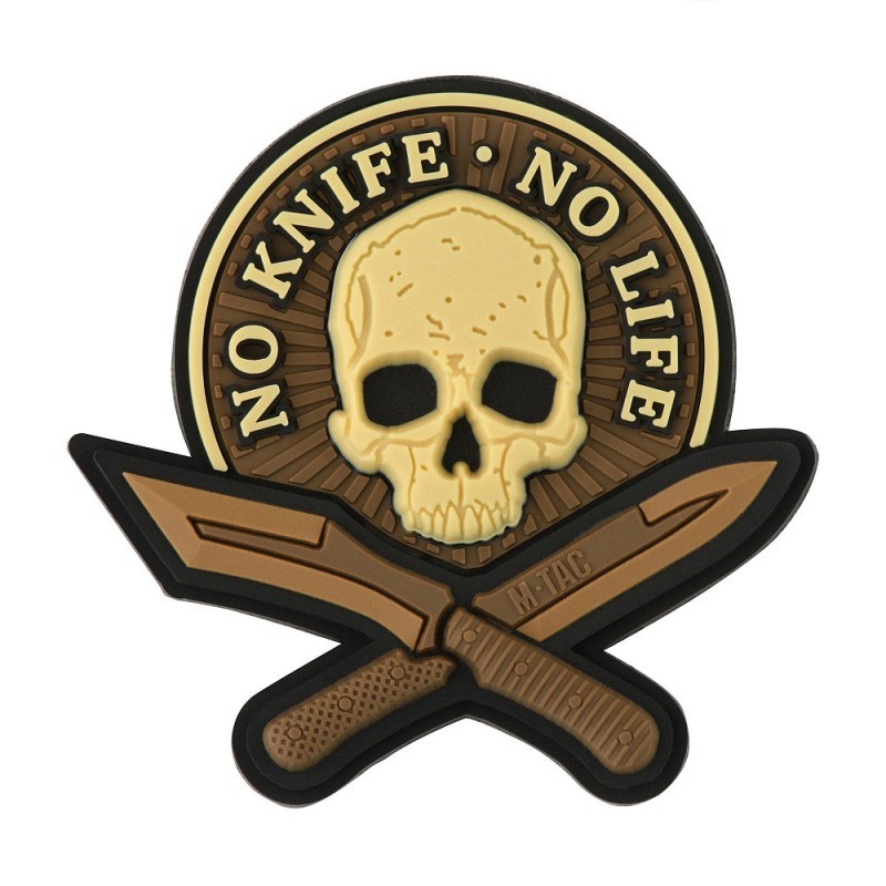 Nášivka M-Tac No Knife No Life 3D - coyote