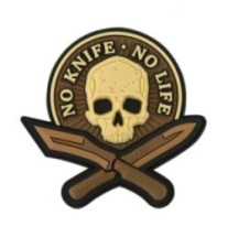 Nášivka M-Tac No Knife No Life 3D - coyote
