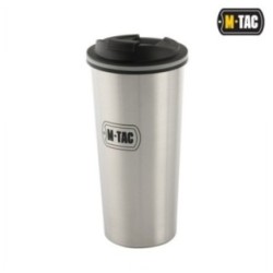 Mobilný termohrnček M-Tac Thermo Mug 450 ml - strieborný-čierny