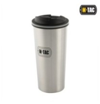 Mobilný termohrnček M-Tac Thermo Mug 450 ml - strieborný-čierny