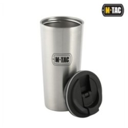 Mobilný termohrnček M-Tac Thermo Mug 450 ml - strieborný-čierny